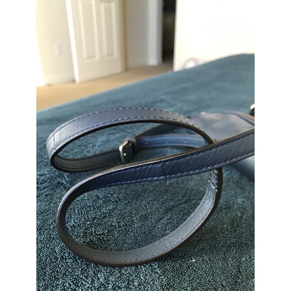 Coach two tone spectator mini tanner legacy crossbody satchel in navy brown - Picture 11 of 11